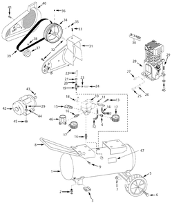 Air-Compressor Parts Diagram and Parts List for EX830100  Campbell Hausfeld Compressor
